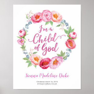 I'm a child of God personalized Baptism print
