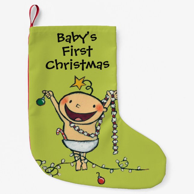 I'm a Christmas Tree! Small Christmas Stocking (Front)