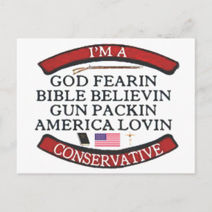 I'M A CONSERVATIVE POSTCARD
