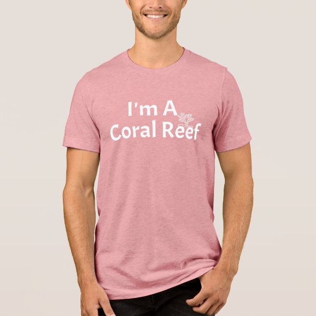 I'm A Coral Reef Lazy Halloween Costume Tri-Blend Shirt (Front)