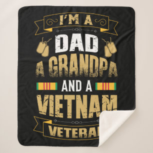 I'm A Dad, A Grandpa and a Vietnam Veteran Sherpa Blanket