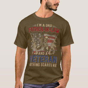 I'm A Dad FatherInLaw Veteran US Flag Vintage Fath T-Shirt