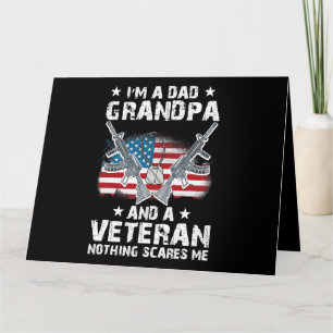 Im A Dad Grandpa and a Veteran USA Flag Veteran Fa Card
