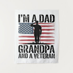 I'm A Dad Grandpa and Veteran Nothing Scares Tapestry