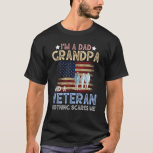 I'm A Dad Grandpa And Veteran Retro For Papa Grand T-Shirt
