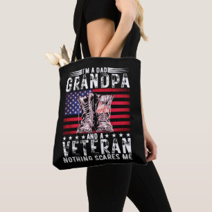 I'm A Dad Grandpa Veteran Funny Father Retirement Tote Bag