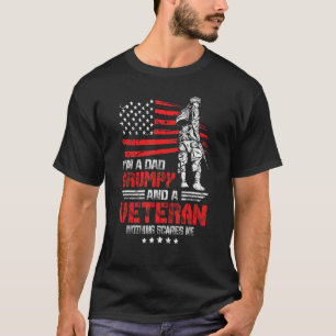 I'm A Dad Grumpy And A Veteran American Flag For D T-Shirt