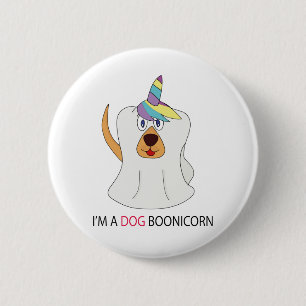 I'm a Dog Boonicorn Cute Ghost Unicorn 2 Inch Round Button