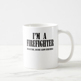 I'm a firefighter black coffee mug