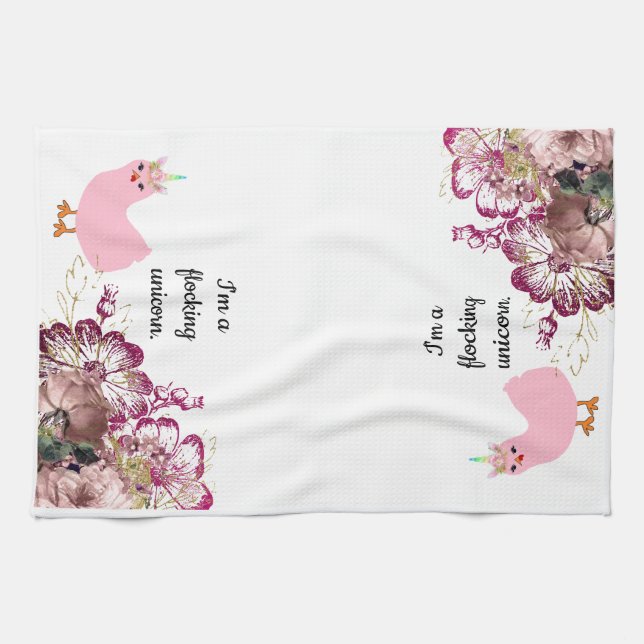 I'm a Flocking Unicorn Chicken Kitchen Towel (Horizontal)