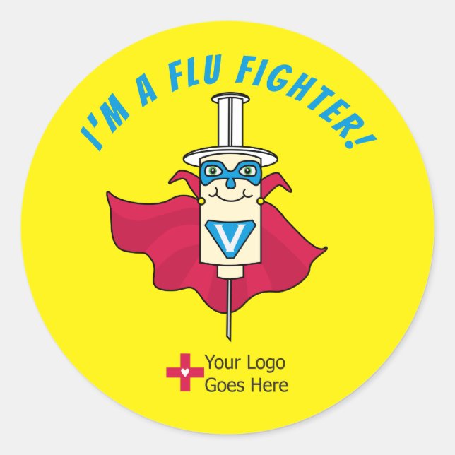 I'm a Flu Fighter Flu Shot Reward Classic Round Sticker (Front)