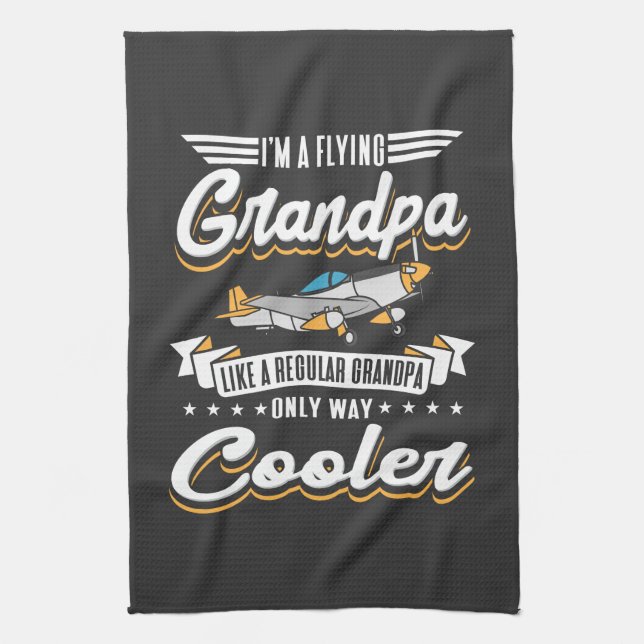 I'm A Flying Aviation Grandpa Only Cooler Kitchen Towel (Vertical)
