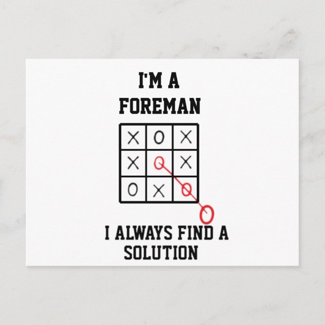 Im A Foreman I Always Find A Solution  Postcard (Front)