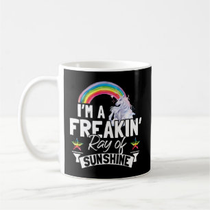 I'M A Freaking Ray Of Sunshine Rainbow Unicorn Coffee Mug