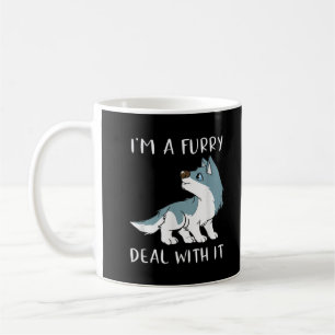 I'm A Furry Deal With It Cute Furry Fandom Fursuit Coffee Mug