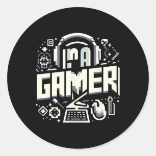 I'm A Gamer Vintage Gear Classic Round Sticker