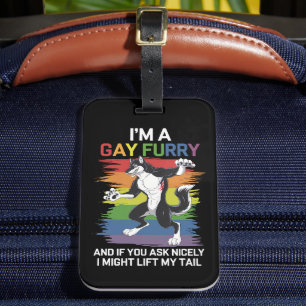 I'm A Gay Furry Fox Rainbow LGBTQ Pride Luggage Tag
