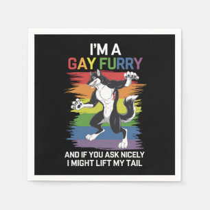 I'm A Gay Furry Fox Rainbow LGBTQ Pride Napkin