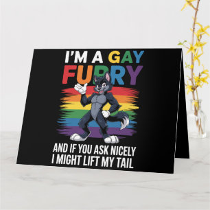 I'm A Gay Furry Rainbow Fox Wolf Pride Month Card