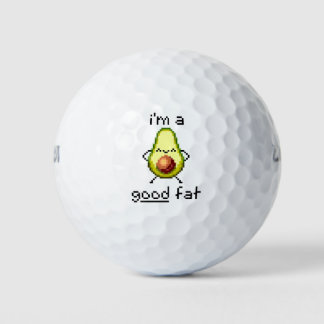 "I'm a Good Fat" Funny Cute Avocado Golf Balls