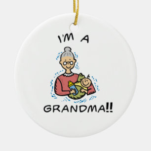 I'm a Grandma-Grandma and Baby Gifts Ceramic Ornament