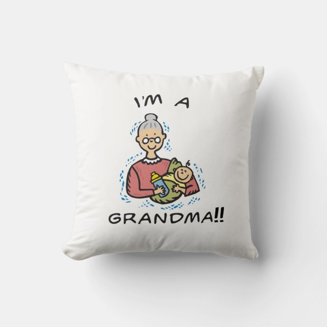 I'm a Grandma-Grandma and Baby Gifts Throw Pillow (Front)