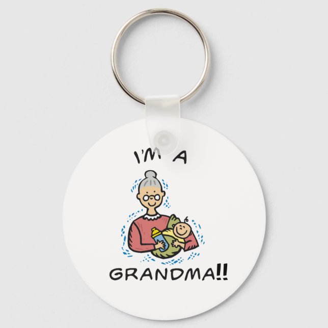I'm a Grandma-Grandma and Baby Keychain (Front)