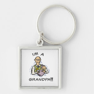 I'm a Grandpa -Grandpa and Baby Tshirts and Gifts Keychain