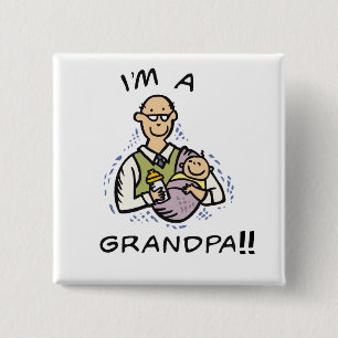 I'm a Grandpa T shirts and Gifts 2 Inch Square Button