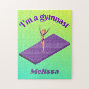 I'm A Gymnast - Girl w/ Leotard on Purple Gym Mat  Jigsaw Puzzle