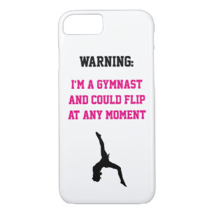 I'm a Gymnast Magenta Gymnastics Fun Quote Flip iPhone 8/7 Case