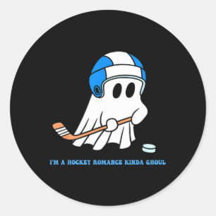 I'm A Hockey Romance Kinda Ghoul Halloween Lover  Classic Round Sticker
