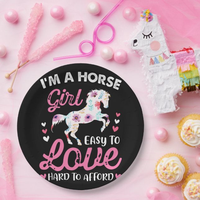I'm A Horse Girl Easy To Love Hard To Afford Paper Plate (Party)