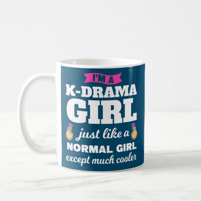 I'm a k drama girl k pop merchandise  coffee mug (Left)