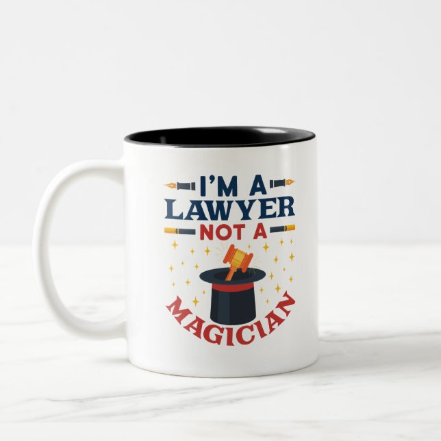 I'm a Lawyer Not a Magician Two-Tone Coffee Mug (Left)