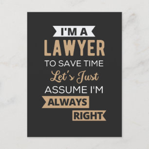 I'm A Lawyer, To Save Time Holiday Postcard