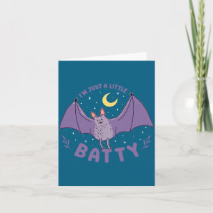 Im A Little Batty Halloween Bat Pun Card