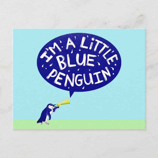 I'm a little blue penguin postcard (Front)