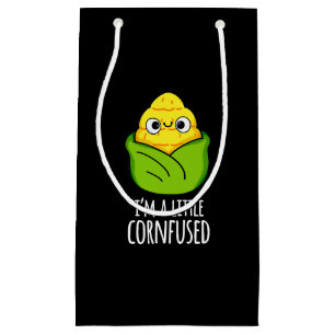 I'm A Little Cornfused Funny Corn Pun Dark BG Small Gift Bag