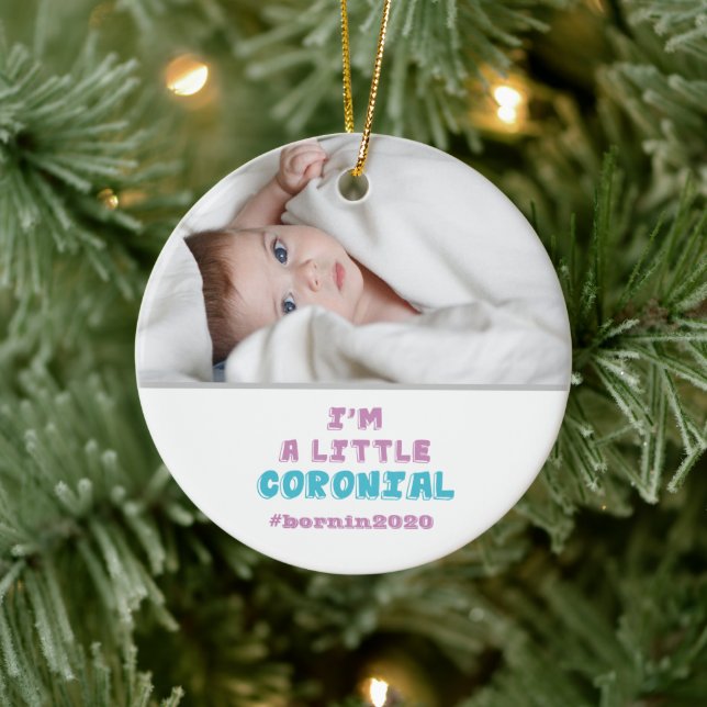 I'm a Little Coronial Photo Christmas Ceramic Ornament (Tree)