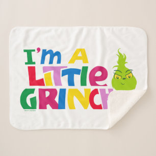 I'm a Little Grinch Colourful Graphic Sherpa Blanket