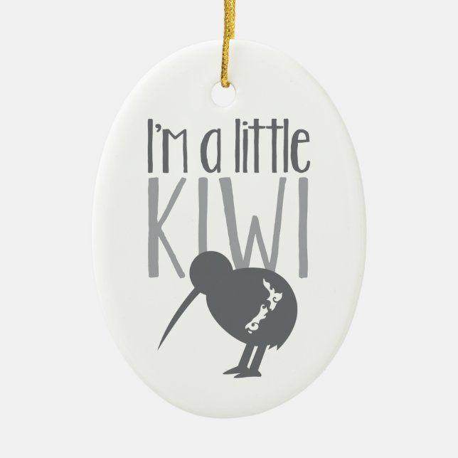 I'm a little kiwi with cute New Zealand bird Ceramic Ornament (Front)