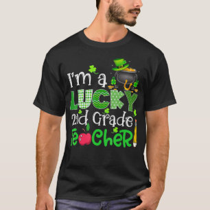 I'm A Lucky 2nd Grade Teacher Apple St Patricks Da T-Shirt
