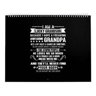I'm A Lucky Grandson Because I've Awesome Grandpa Calendar