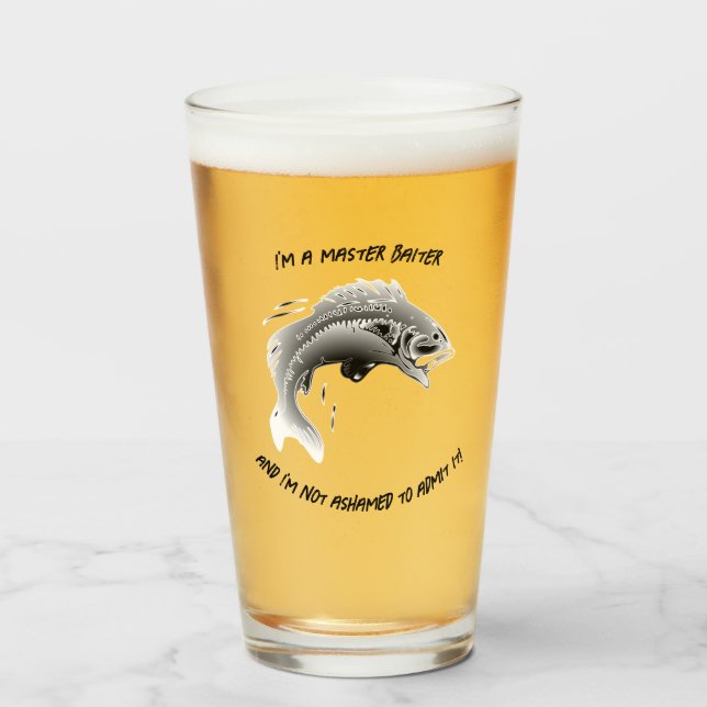 I'm a master baiter... - Fishing Beer Glass (Front Filled)