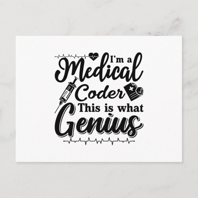 I'm A Medical Coder This Genius Programmer Coding Postcard (Front)