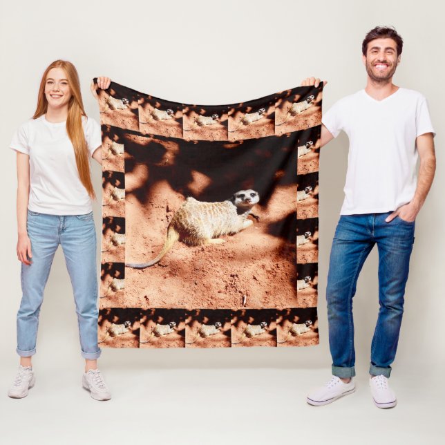 Im A Meerkat You Dig, Medium Fleece Blanket (In Situ)