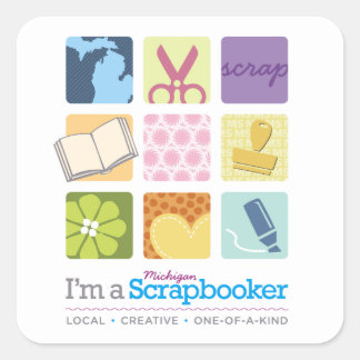 I'm a Michigan Scrapbooker square sticker