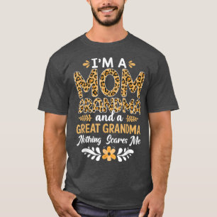 Im A Mom Great Grandma Life Nothing Scares Me Moth T-Shirt