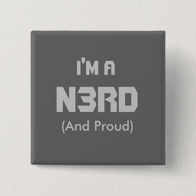 I'm A Nerd 2 Inch Square Button (Front)